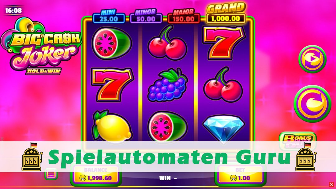 Screenshot der Demo-Version des Spiels Big Cash Joker Hold & Win Demo des Spielautomaten Big Cash Joker Hold & Win
