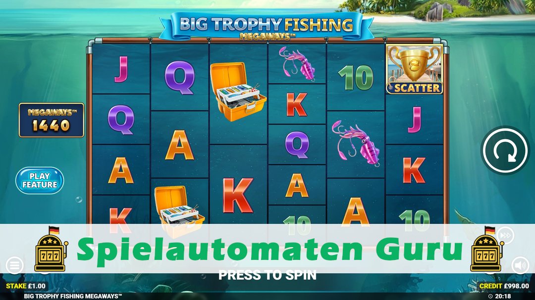 Screenshot der Demo-Version des Spiels Big Trophy Fishing Megaways Demo des Spielautomaten Big Trophy Fishing Megaways