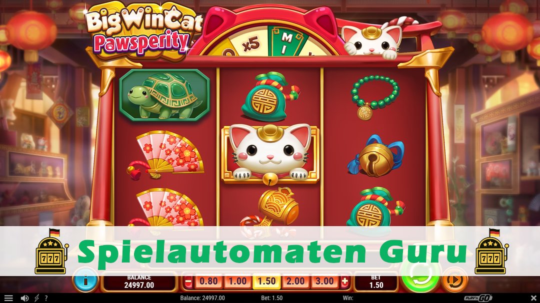 Screenshot der Demo-Version des Spiels Big Win Cat Pawsperity Demo des Spielautomaten Big Win Cat Pawsperity