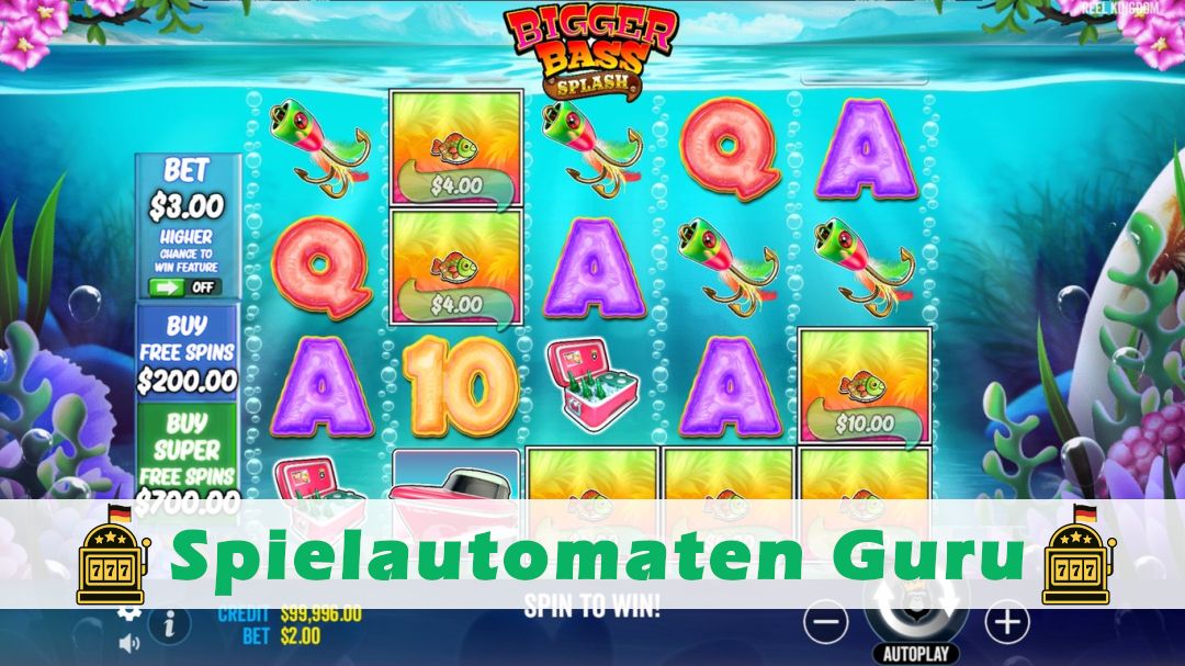 Screenshot der Demo-Version des Spiels Bigger Bass Splash Demo des Spielautomaten Bigger Bass Splash