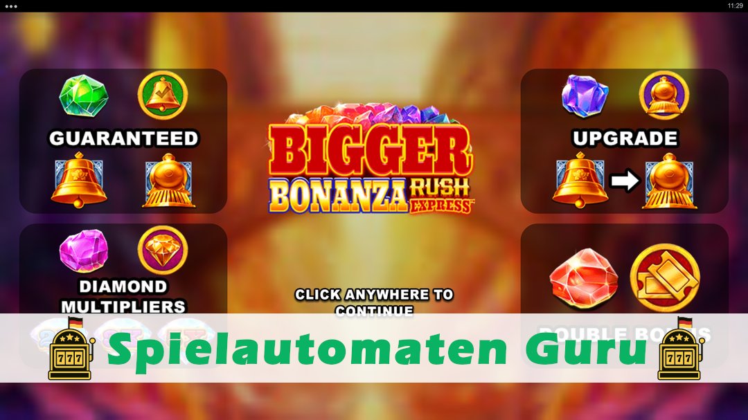 Screenshot der Demo-Version des Spiels Bigger Bonanza Rush Express Demo des Spielautomaten Bigger Bonanza Rush Express