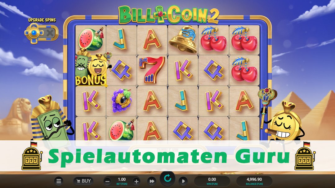 Screenshot der Demo-Version des Spiels Bill & Coin 2 Mummy Mischief Demo des Spielautomaten Bill & Coin 2 Mummy Mischief