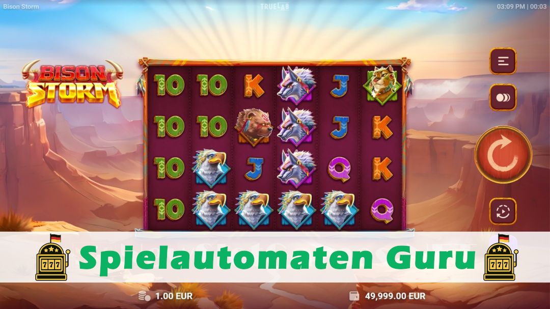 Screenshot der Demo-Version des Spiels Bison Storm Demo des Spielautomaten Bison Storm