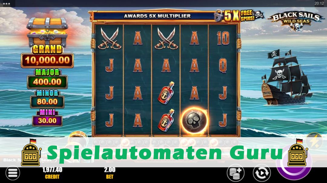 Screenshot der Demo-Version des Spiels Black Sails Wild Seas Demo des Spielautomaten Black Sails Wild Seas