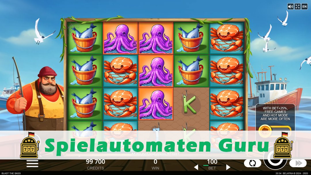 Screenshot der Demo-Version des Spiels Blast the Bass Demo des Spielautomaten Blast the Bass