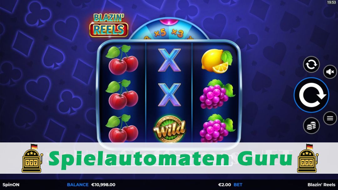 Screenshot der Demo-Version des Spiels Blazin Reels Demo des Spielautomaten Blazin Reels