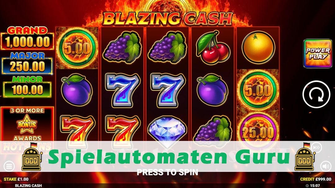 Screenshot der Demo-Version des Spiels Blazing Cash Demo des Spielautomaten Blazing Cash