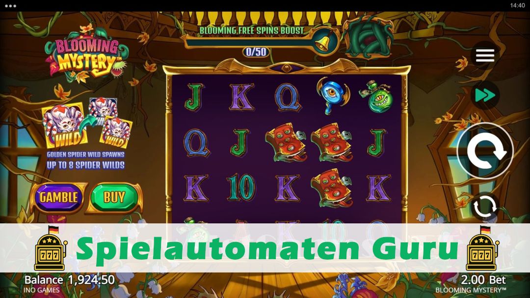 Screenshot der Demo-Version des Spiels Blooming Mystery Demo des Spielautomaten Blooming Mystery