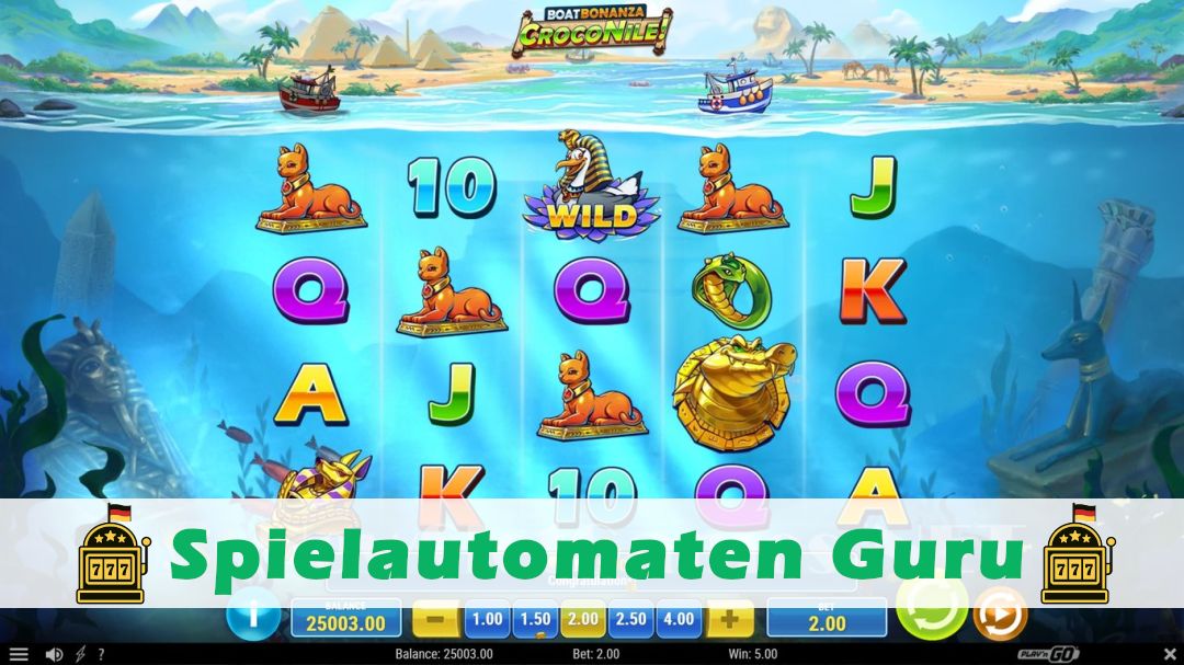 Screenshot der Demo-Version des Spiels Boat Bonanza CrocoNile! Demo des Spielautomaten Boat Bonanza CrocoNile!