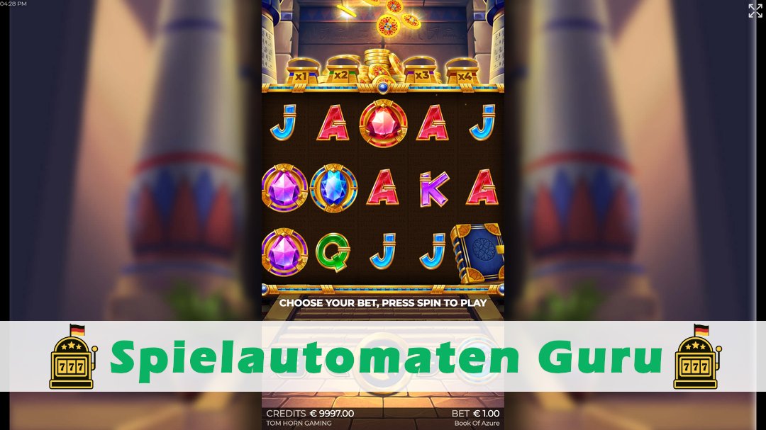 Screenshot der Demo-Version des Spiels Book of Azure Demo des Spielautomaten Book of Azure