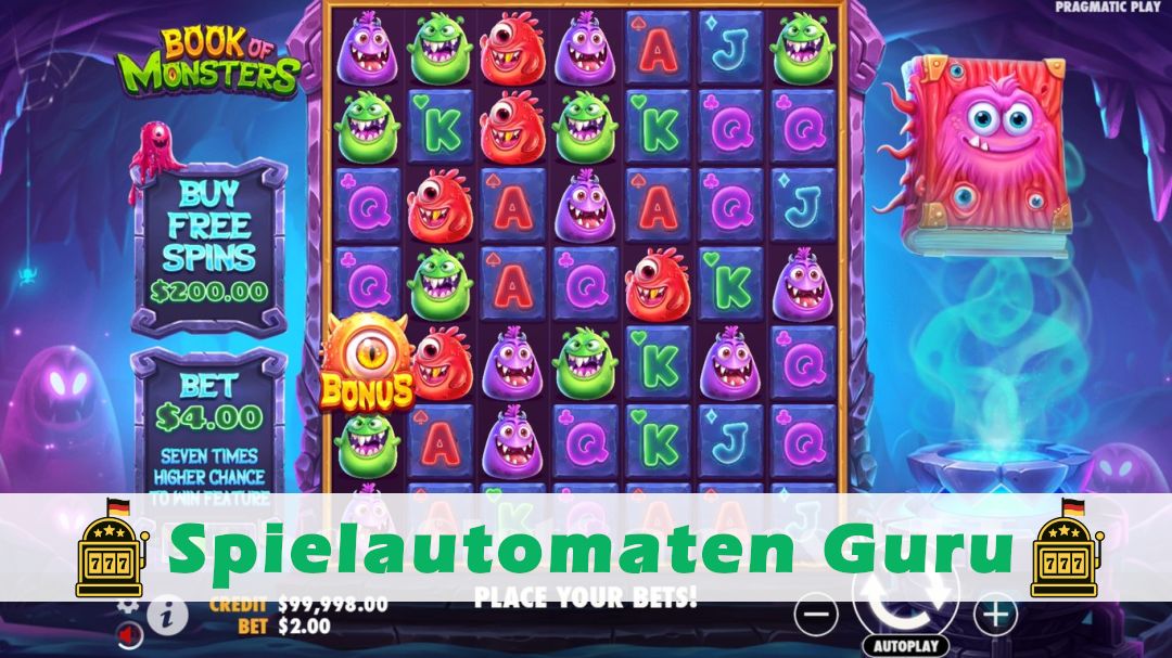 Screenshot der Demo-Version des Spiels Book of Monsters Demo des Spielautomaten Book of Monsters