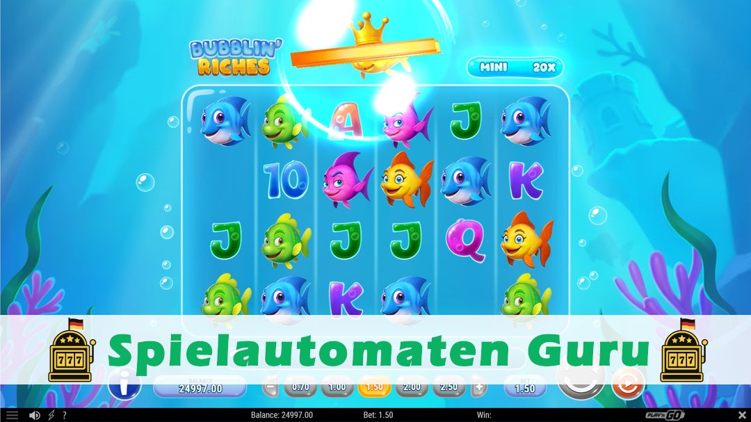 Screenshot der Demo-Version des Spiels Bubblin Riches Demo des Spielautomaten Bubblin Riches