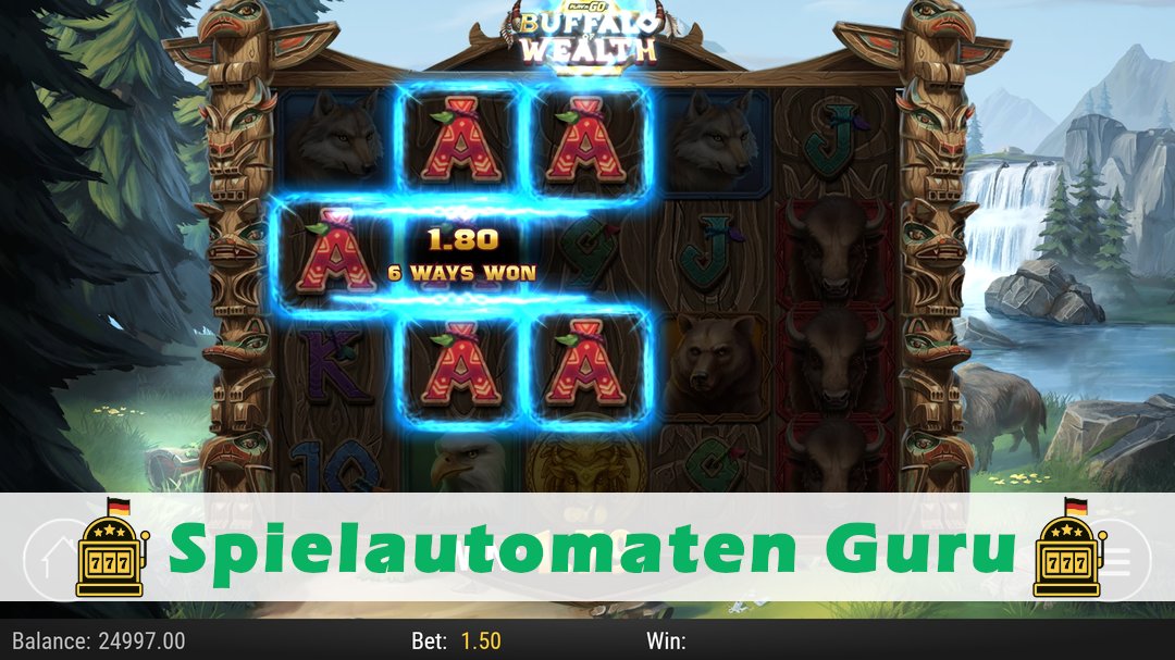 Screenshot der Demo-Version des Spiels Buffalo of Wealth Demo des Spielautomaten Buffalo of Wealth