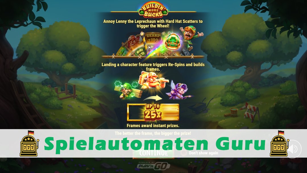 Screenshot der Demo-Version des Spiels Buildin More Bucks Demo des Spielautomaten Buildin More Bucks
