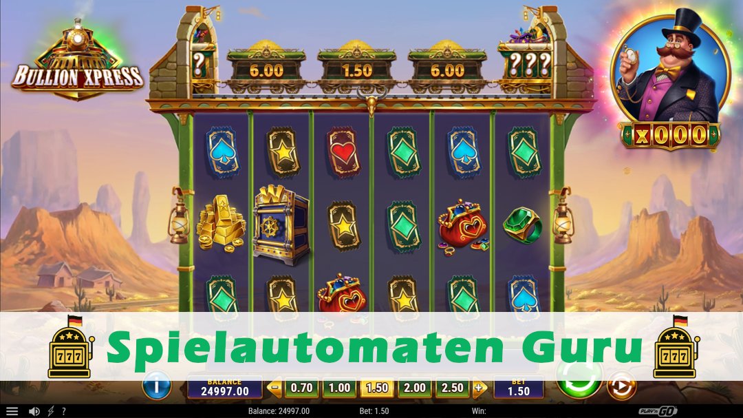 Screenshot der Demo-Version des Spiels Bullion Xpress Demo des Spielautomaten Bullion Xpress