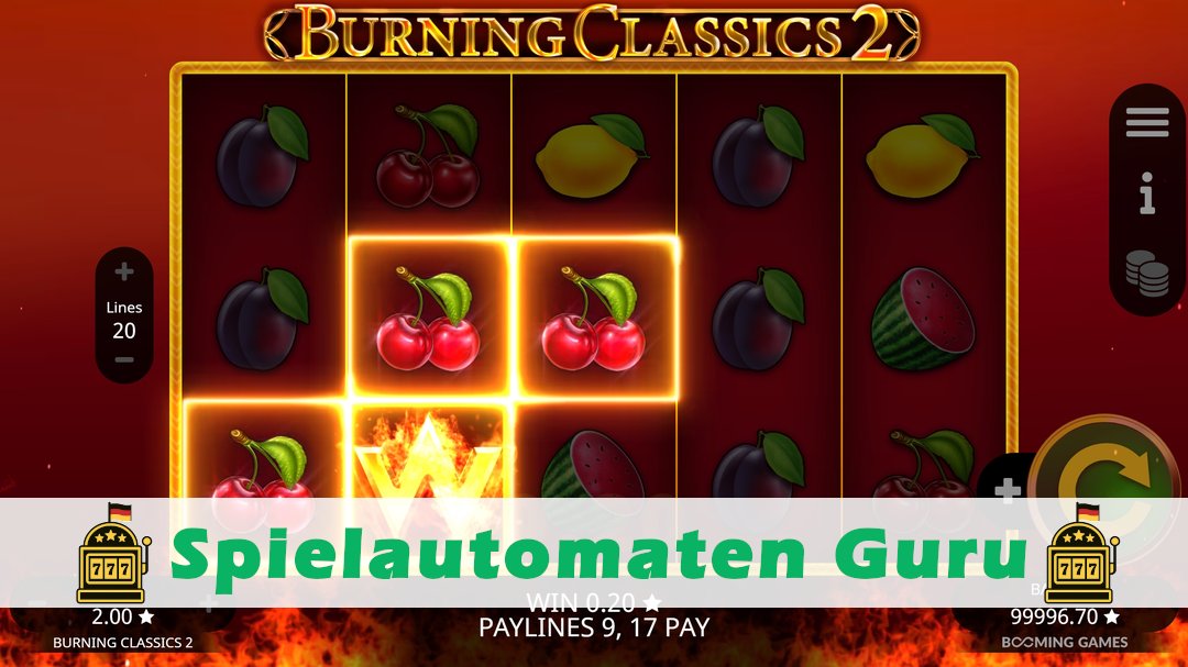 Screenshot der Demo-Version des Spiels Burning Classics 2 Demo des Spielautomaten Burning Classics 2