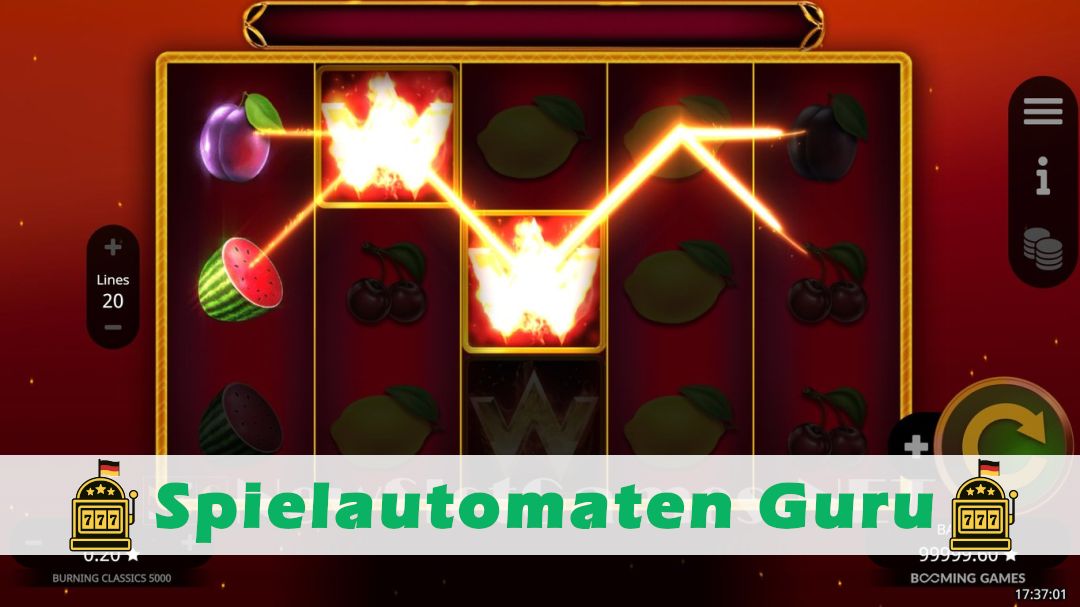 Screenshot der Demo-Version des Spiels Burning Classics 5000 Demo des Spielautomaten Burning Classics 5000