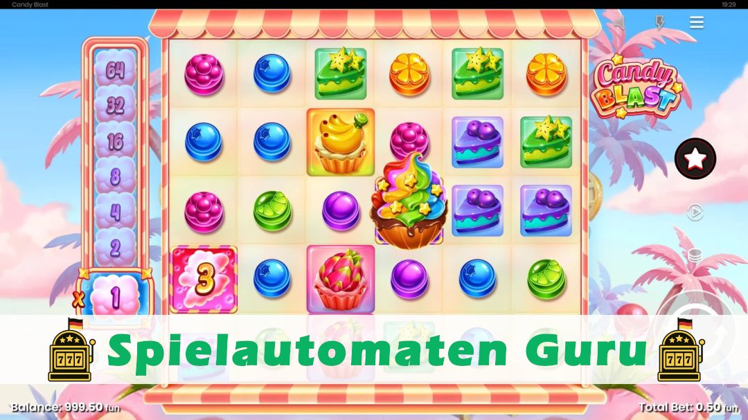 Screenshot der Demo-Version des Spiels Candy Blast Demo des Spielautomaten Candy Blast
