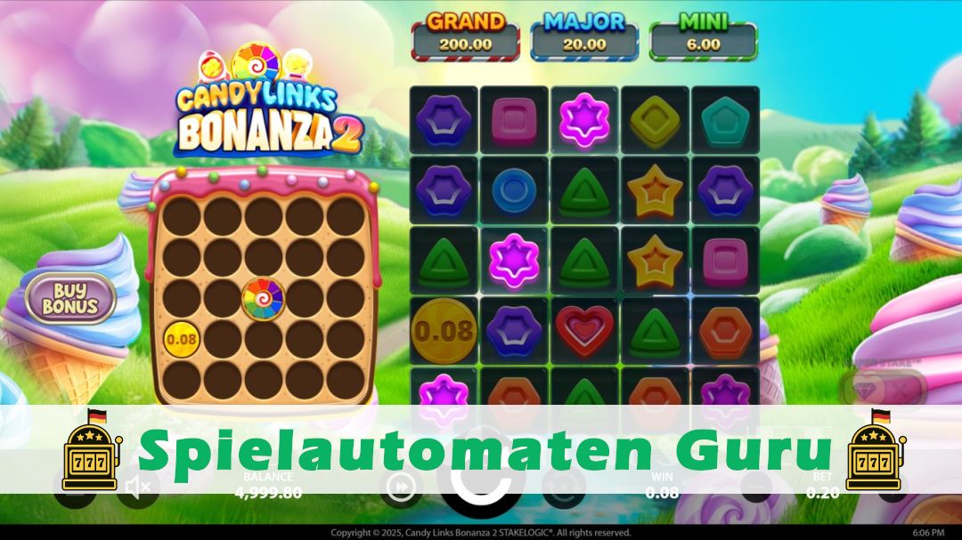 Screenshot der Demo-Version des Spiels Candy Links Bonanza 2 Demo des Spielautomaten Candy Links Bonanza 2
