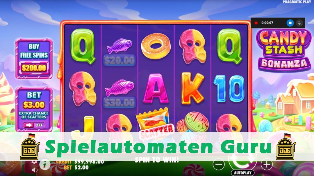 Screenshot der Demo-Version des Spiels Candy Stash Bonanza Demo des Spielautomaten Candy Stash Bonanza