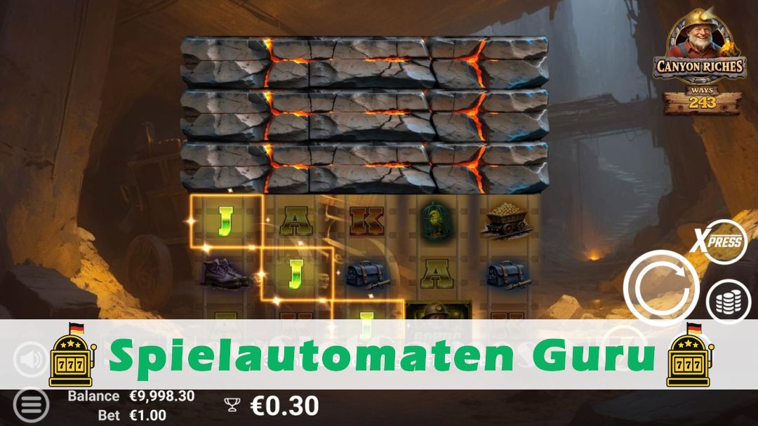 Screenshot der Demo-Version des Spiels Canyon Riches Demo des Spielautomaten Canyon Riches