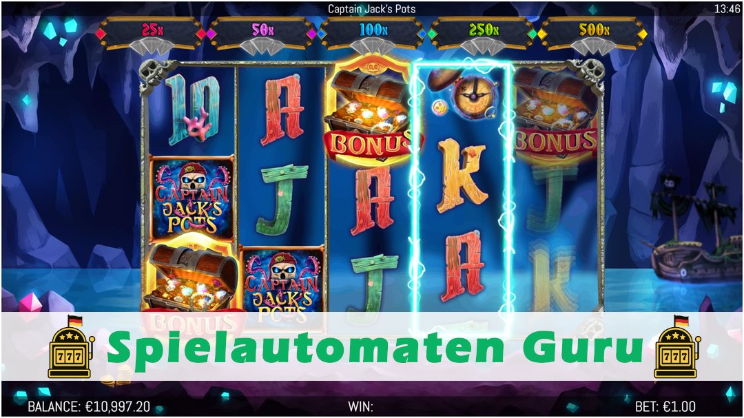 Screenshot der Demo-Version des Spiels Captain Jacks Pots Demo des Spielautomaten Captain Jacks Pots