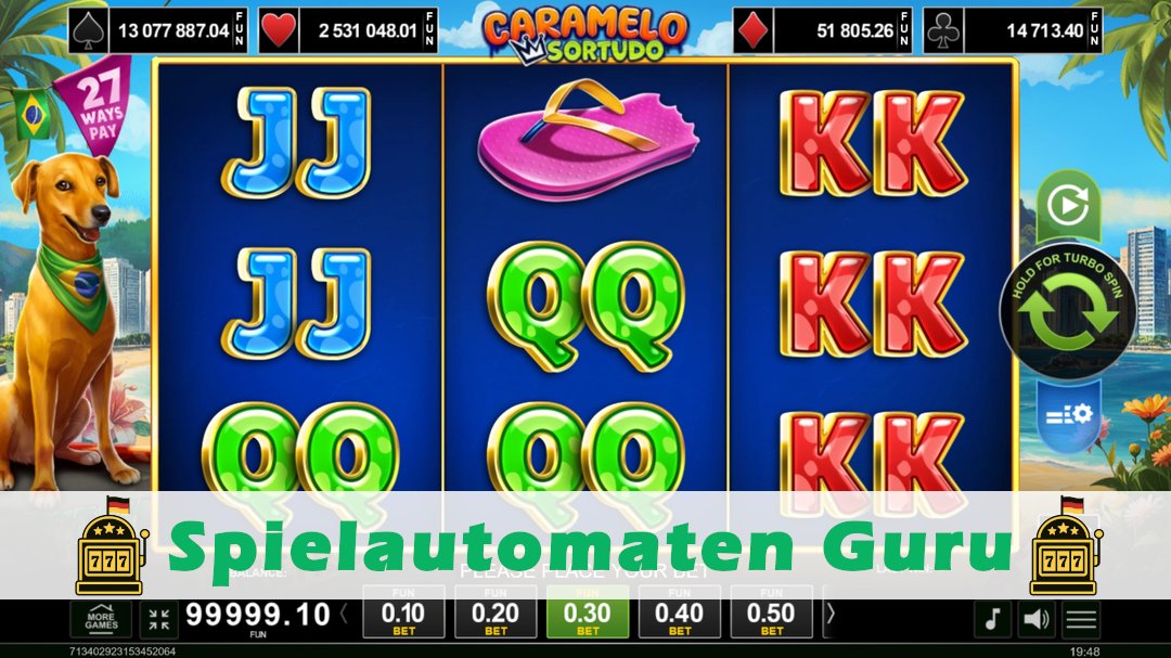 Screenshot der Demo-Version des Spiels Caramelo Sortudo Demo des Spielautomaten Caramelo Sortudo