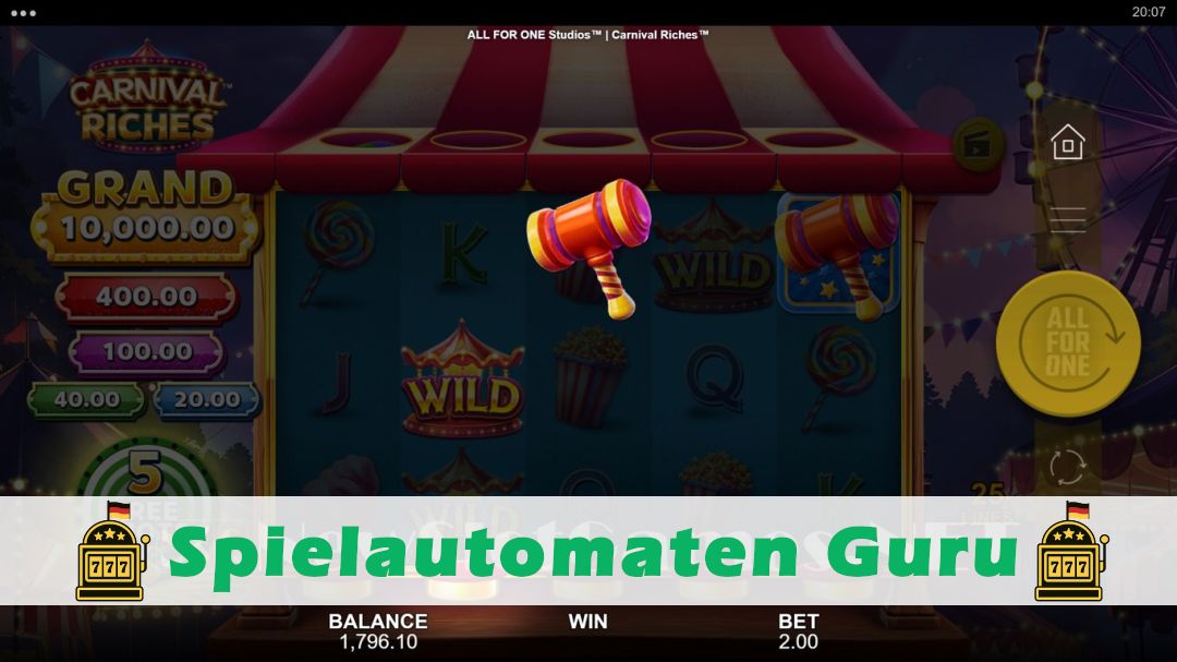 Screenshot der Demo-Version des Spiels Carnival Riches Demo des Spielautomaten Carnival Riches