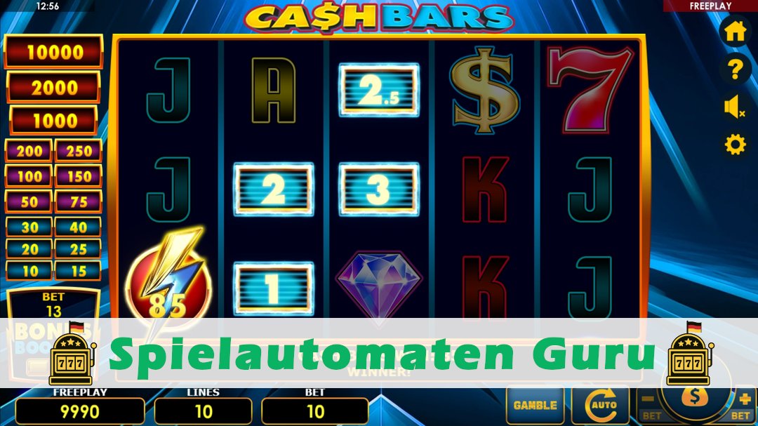 Screenshot der Demo-Version des Spiels Cash Bars Demo des Spielautomaten Cash Bars