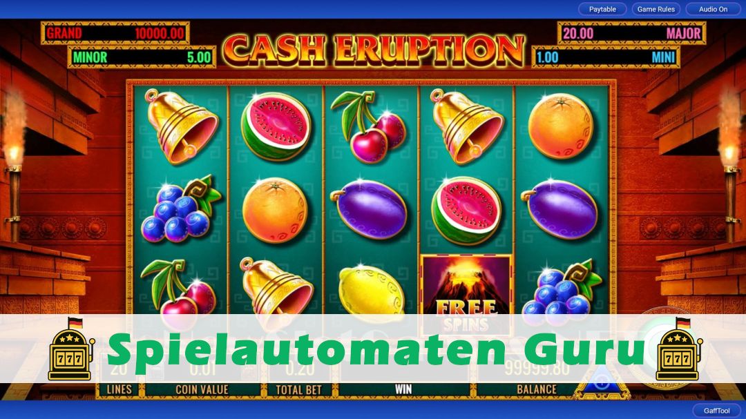 Screenshot der Demo-Version des Spiels Cash Eruption Coins & Clovers Demo des Spielautomaten Cash Eruption Coins & Clovers