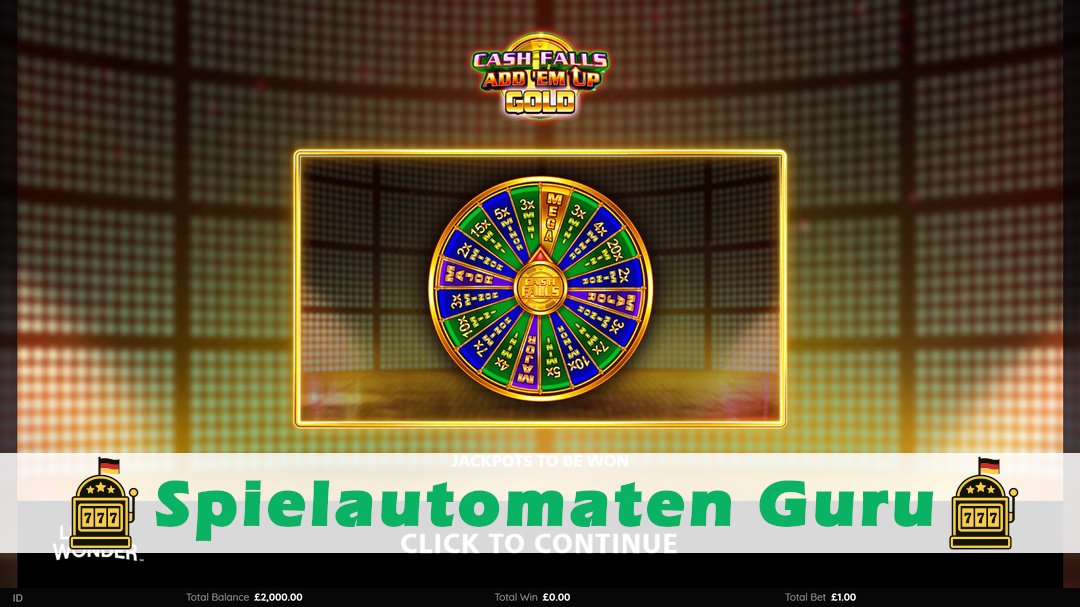 Screenshot der Demo-Version des Spiels Cash Falls Add Em Up Gold Demo des Spielautomaten Cash Falls Add Em Up Gold