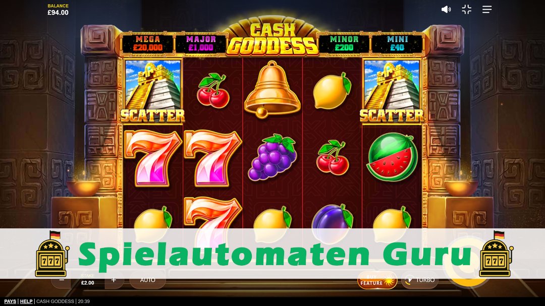 Screenshot der Demo-Version des Spiels Cash Goddess Demo des Spielautomaten Cash Goddess