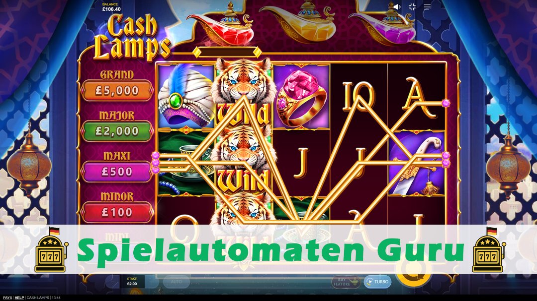 Screenshot der Demo-Version des Spiels Cash Lamps Demo des Spielautomaten Cash Lamps