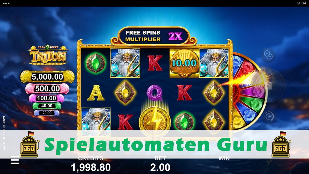 Screenshot der Demo-Version des Spiels Cash Spree Triton Demo des Spielautomaten Cash Spree Triton