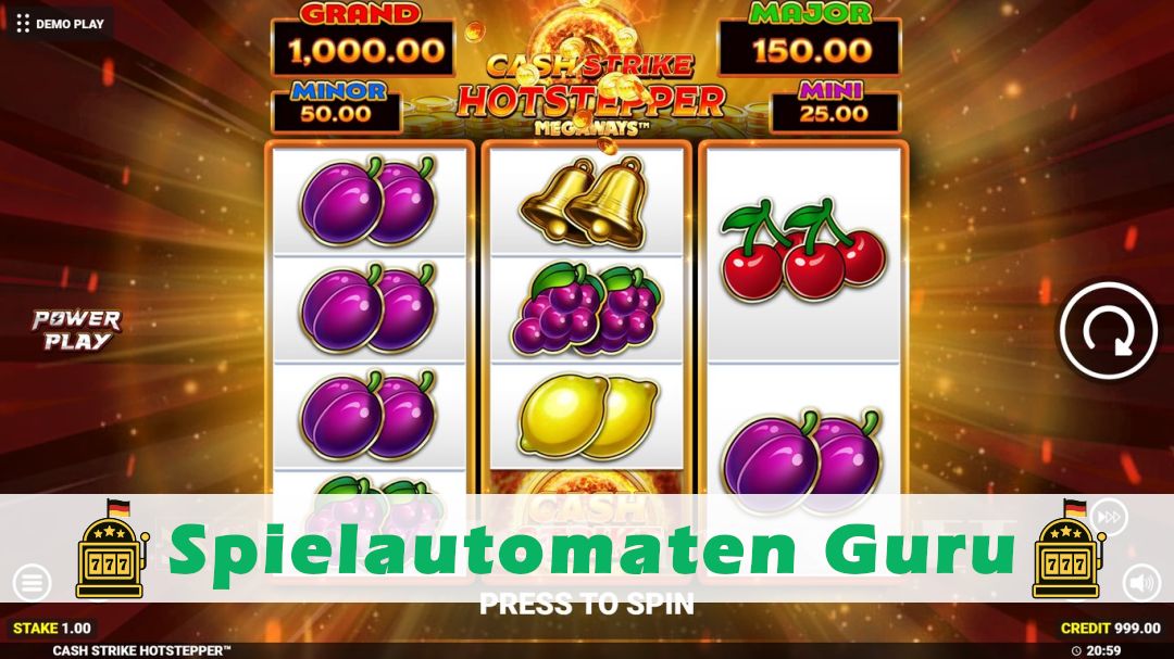 Screenshot der Demo-Version des Spiels Cash Strike Hotstepper Megaways Demo des Spielautomaten Cash Strike Hotstepper Megaways