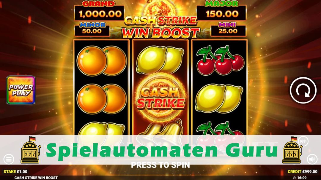 Screenshot der Demo-Version des Spiels Cash Strike Win Boost Demo des Spielautomaten Cash Strike Win Boost