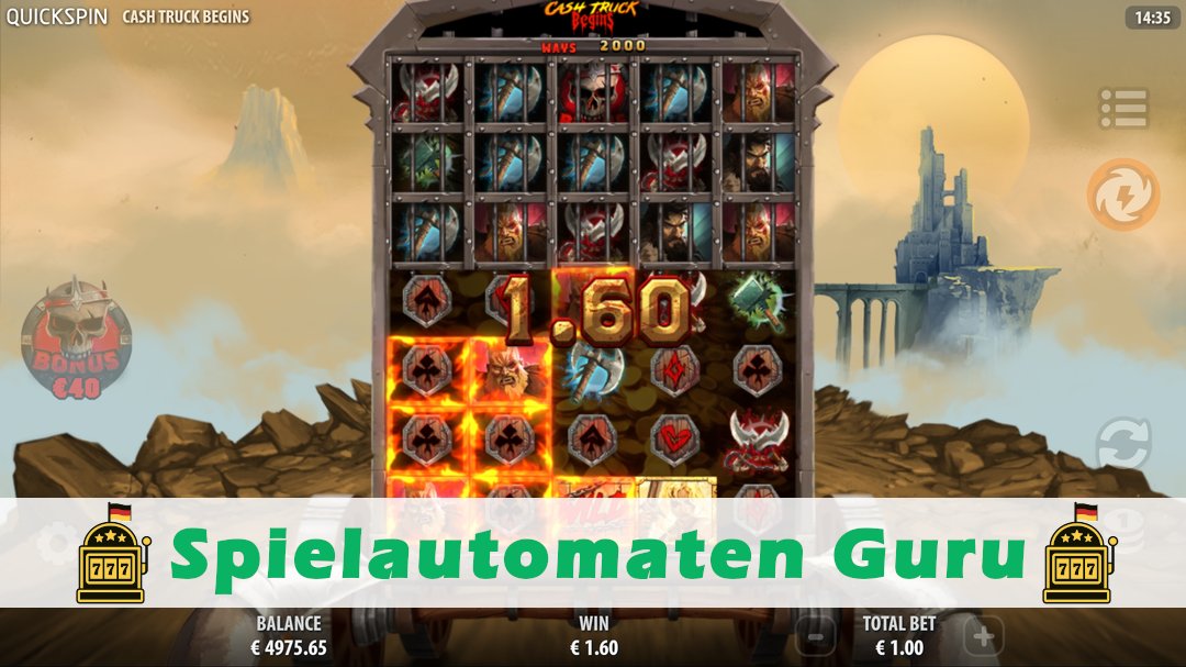 Screenshot der Demo-Version des Spiels Cash Truck Begins Demo des Spielautomaten Cash Truck Begins