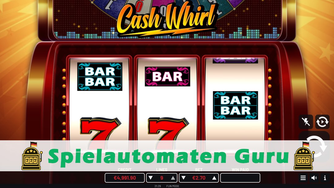 Screenshot der Demo-Version des Spiels Cash Whirl Demo des Spielautomaten Cash Whirl
