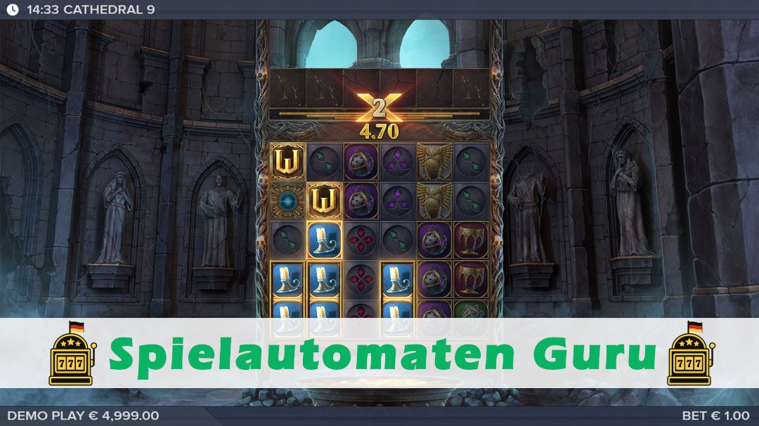 Screenshot der Demo-Version des Spiels Cathedral 9 Demo des Spielautomaten Cathedral 9