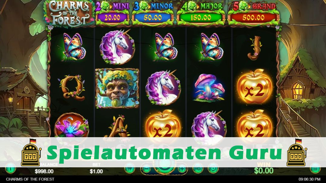 Screenshot der Demo-Version des Spiels Charms of the Forest Demo des Spielautomaten Charms of the Forest