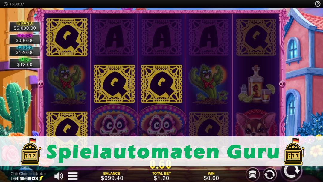 Screenshot der Demo-Version des Spiels Chili Chomp Ultra Up Demo des Spielautomaten Chili Chomp Ultra Up