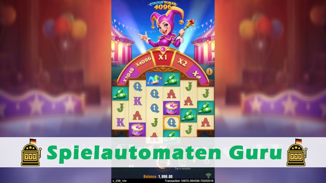 Screenshot der Demo-Version des Spiels Circus Joker 4096 Demo des Spielautomaten Circus Joker 4096