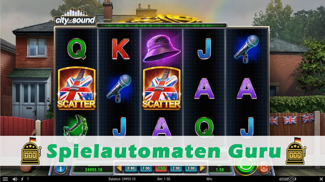 Screenshot der Demo-Version des Spiels City of Sound Demo des Spielautomaten City of Sound