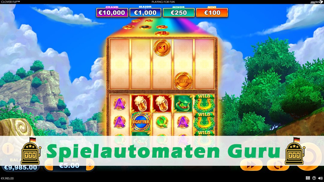 Screenshot der Demo-Version des Spiels Clover Flip Demo des Spielautomaten Clover Flip