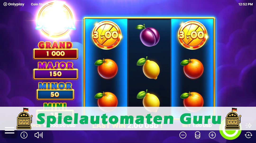 Screenshot der Demo-Version des Spiels Coin Storm Demo des Spielautomaten Coin Storm