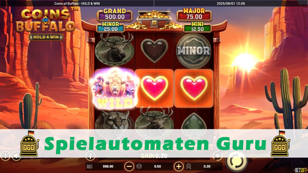 Screenshot der Demo-Version des Spiels Coins of Buffalo Demo des Spielautomaten Coins of Buffalo