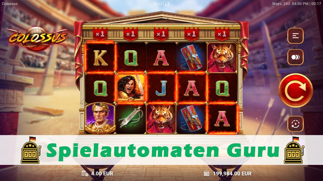 Screenshot der Demo-Version des Spiels Colossus Demo des Spielautomaten Colossus