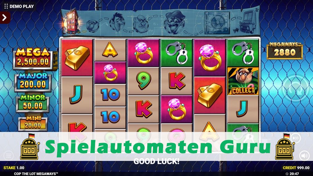 Screenshot der Demo-Version des Spiels Cop The Lot Megaways Demo des Spielautomaten Cop The Lot Megaways