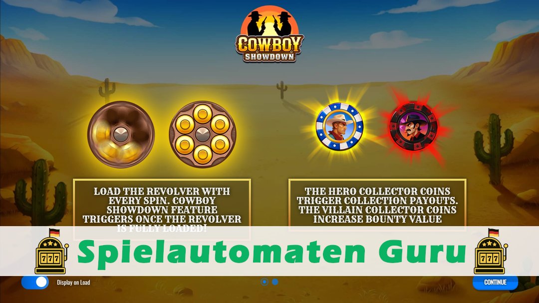 Screenshot der Demo-Version des Spiels Cowboy Showdown Demo des Spielautomaten Cowboy Showdown