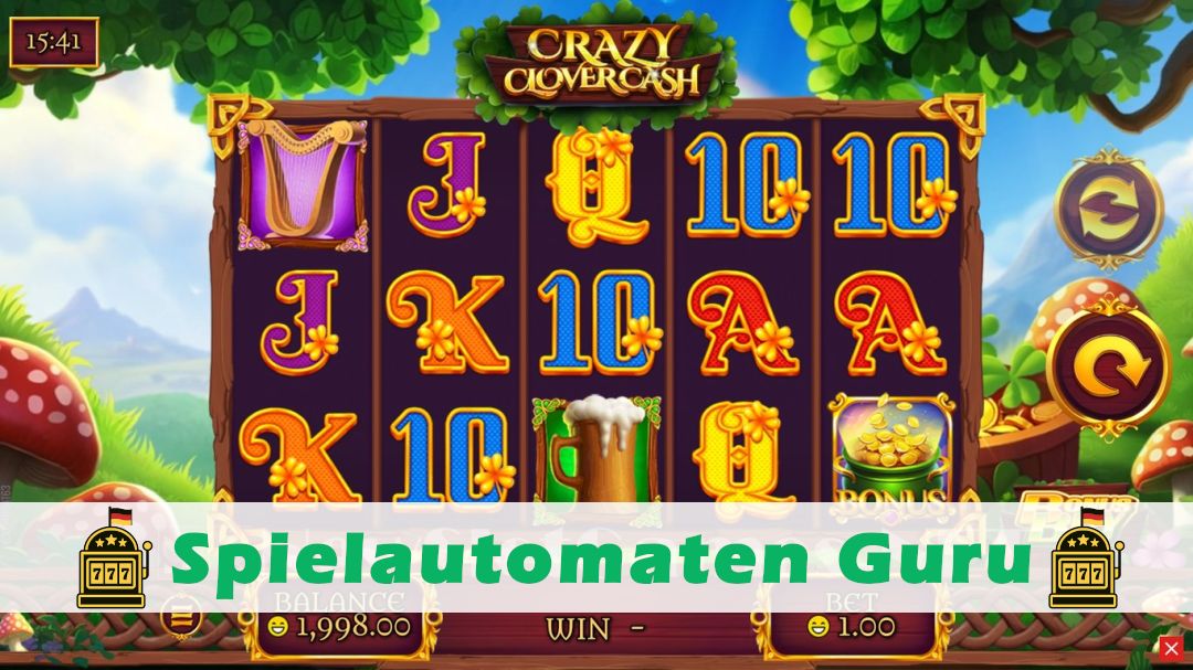 Screenshot der Demo-Version des Spiels Crazy Clover Cash Demo des Spielautomaten Crazy Clover Cash